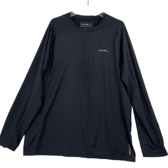 Eddie Bauer Long Sleeve Top Mens Size L Black FreeShade UPF Stretch Long Sleeve - Picture 1 of 9